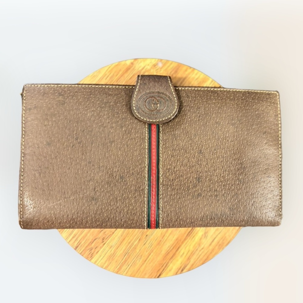 Authentic Gucci Sherry Line Bi-Fold Long Leather Wallet - Picture 2 of 8